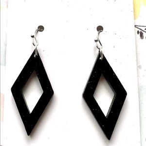 Black wood earrings